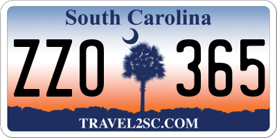 SC license plate ZZO365