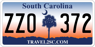SC license plate ZZO372