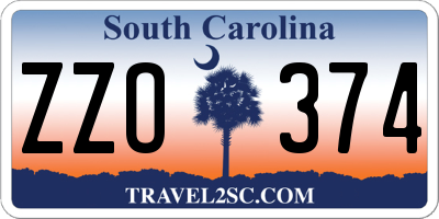 SC license plate ZZO374