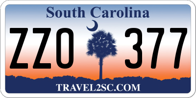 SC license plate ZZO377