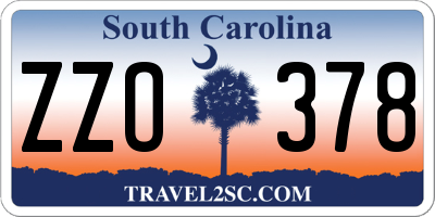 SC license plate ZZO378