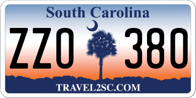 SC license plate ZZO380