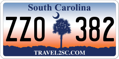 SC license plate ZZO382