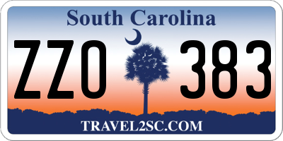 SC license plate ZZO383