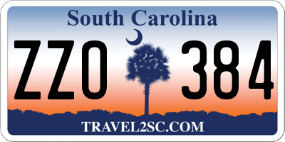 SC license plate ZZO384