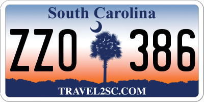 SC license plate ZZO386