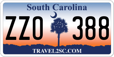 SC license plate ZZO388
