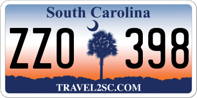 SC license plate ZZO398