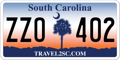 SC license plate ZZO402