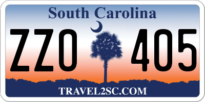 SC license plate ZZO405