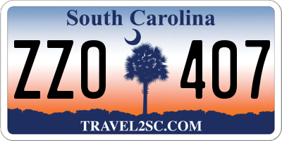 SC license plate ZZO407