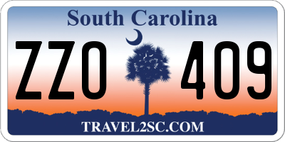 SC license plate ZZO409