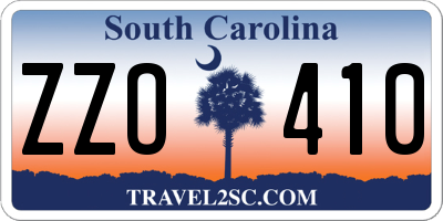 SC license plate ZZO410