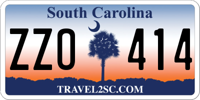 SC license plate ZZO414
