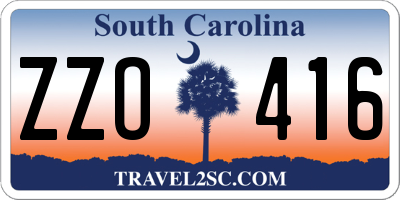 SC license plate ZZO416