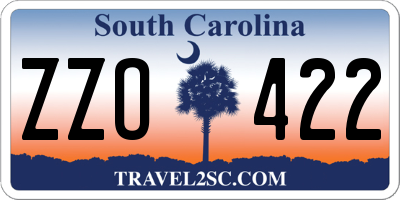 SC license plate ZZO422