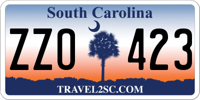 SC license plate ZZO423