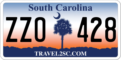 SC license plate ZZO428