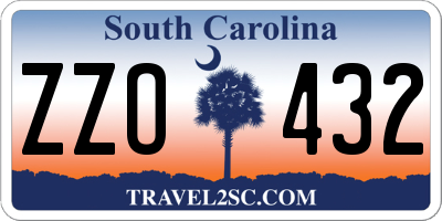SC license plate ZZO432