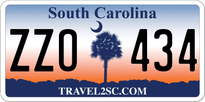 SC license plate ZZO434