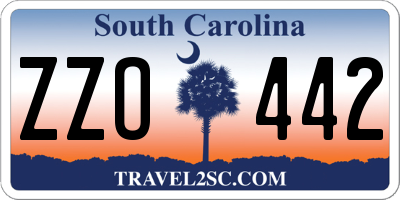 SC license plate ZZO442