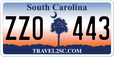 SC license plate ZZO443
