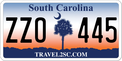 SC license plate ZZO445