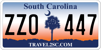 SC license plate ZZO447
