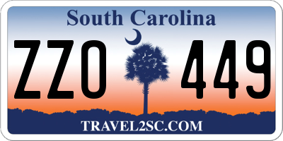 SC license plate ZZO449