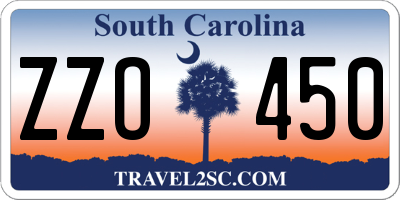 SC license plate ZZO450