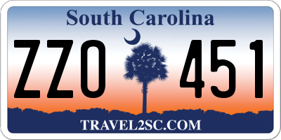 SC license plate ZZO451