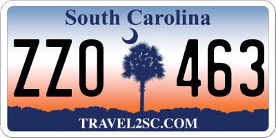 SC license plate ZZO463