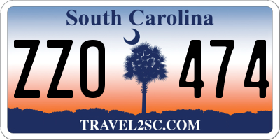 SC license plate ZZO474