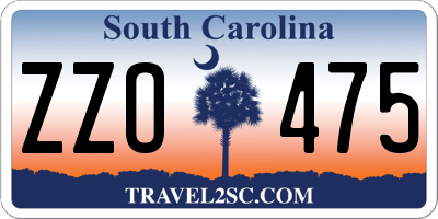 SC license plate ZZO475