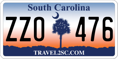 SC license plate ZZO476