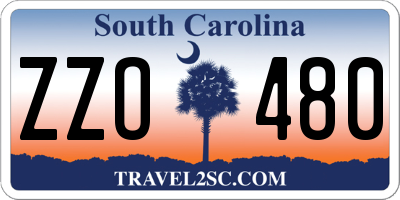SC license plate ZZO480
