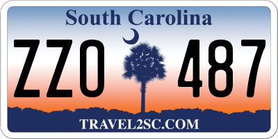 SC license plate ZZO487