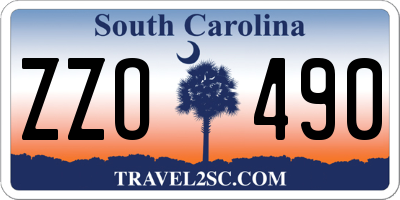 SC license plate ZZO490