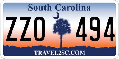 SC license plate ZZO494