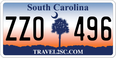 SC license plate ZZO496