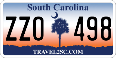 SC license plate ZZO498
