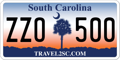 SC license plate ZZO500