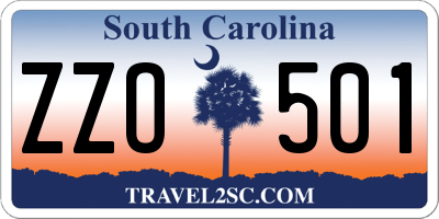 SC license plate ZZO501