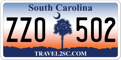 SC license plate ZZO502