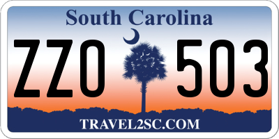 SC license plate ZZO503