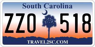 SC license plate ZZO518