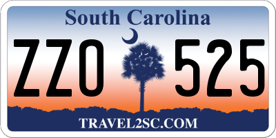SC license plate ZZO525
