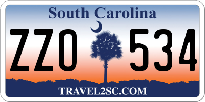 SC license plate ZZO534