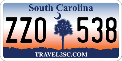 SC license plate ZZO538