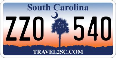 SC license plate ZZO540
